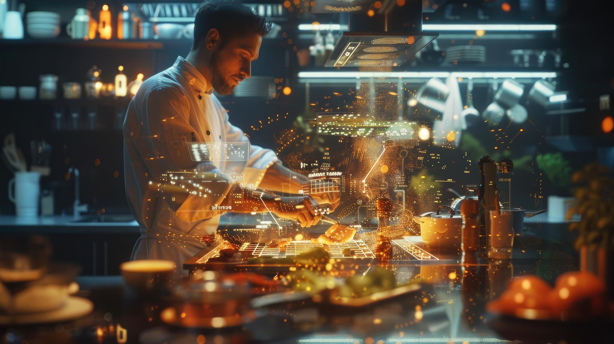 Pricing concept visual: plated course with notes
